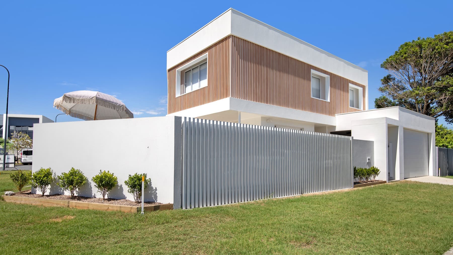 Modern white rendered home exterior painted by Two Bros Painting Melbourne